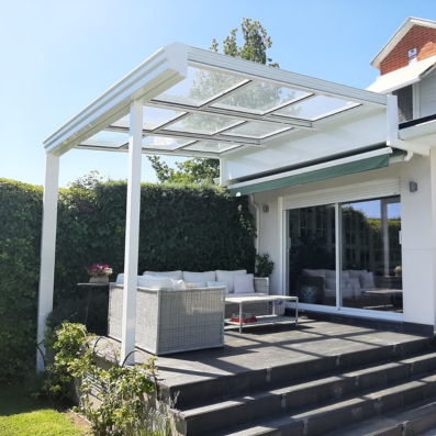 Pérgola con techo movil