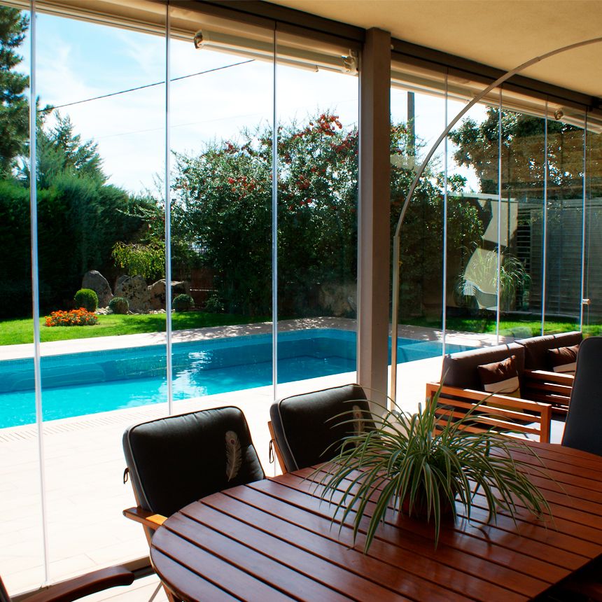Cortina de cristal en jardin